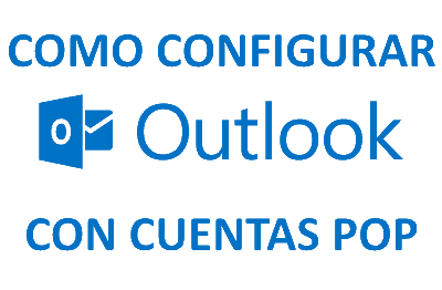 Logotipo de Outlook 2013 con texto como configurar Outlook con cuentas POP
