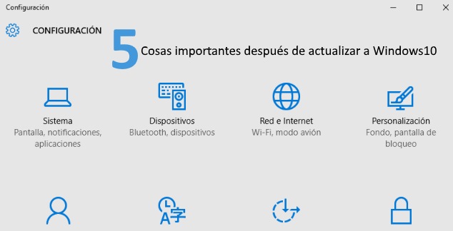 5 cosas importantes después de actualizar a windows 10