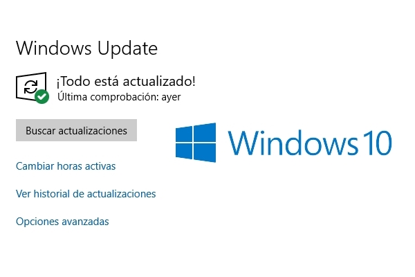 Botón con logo actualizaciones Windows 10