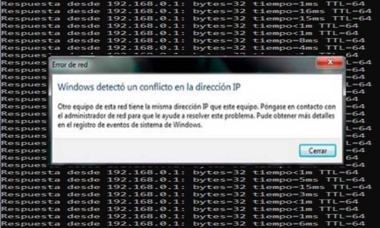 Mensaje Windows conflicto IP